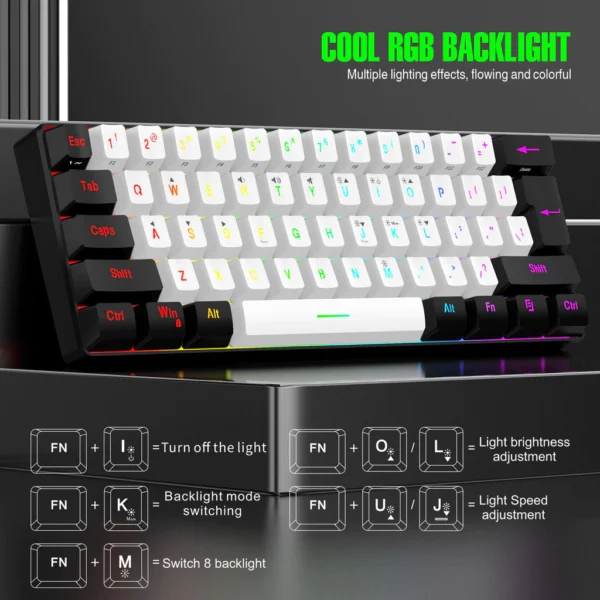 Number Keyboard Gaming 61 Keys RGB